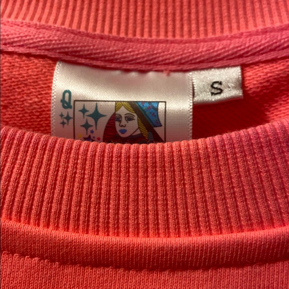 Queen of Sparkles Neon Pink Multi Fireworks Sweatshirt!  Small!  RARE!  EUC! - Picture 2 of 8